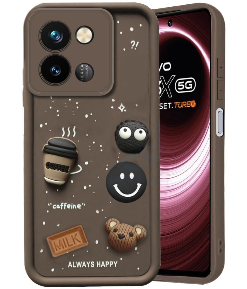     			Bright Traders Brown Printed Back Cover Rubber Compatible For Vivo V30e ( Pack of 1 )