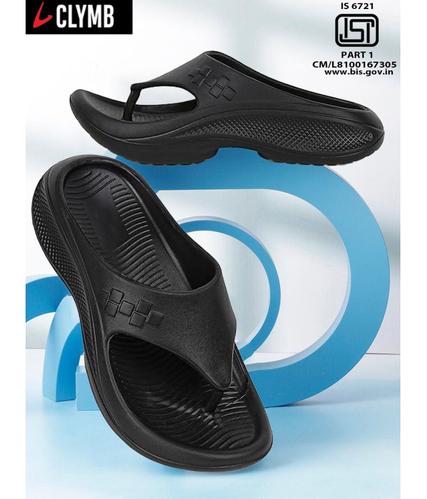     			Clymb Black Men's Thong Flip Flop