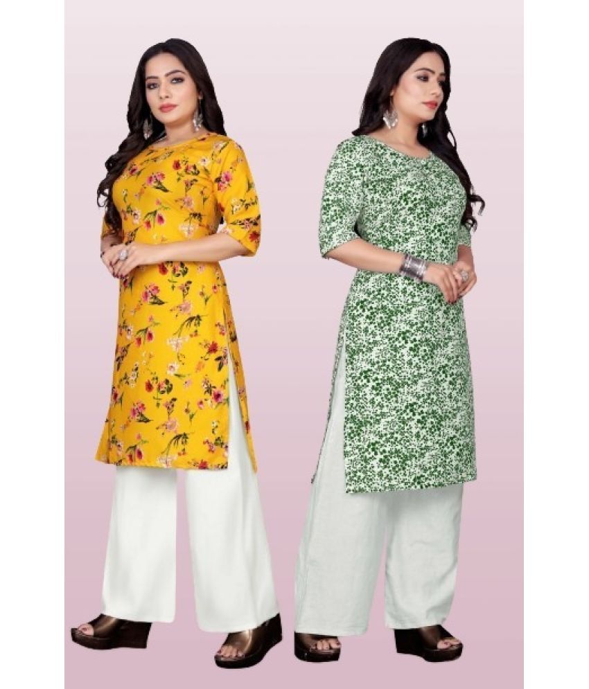     			RUNAYA NX Pack of 2 Rayon Printed A-line Women's Kurti - ( Multicolor )