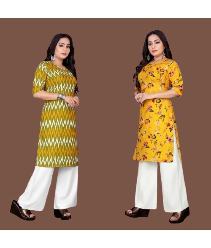     			RUNAYA NX Pack of 2 Rayon Printed A-line Women's Kurti - ( Multicolor )