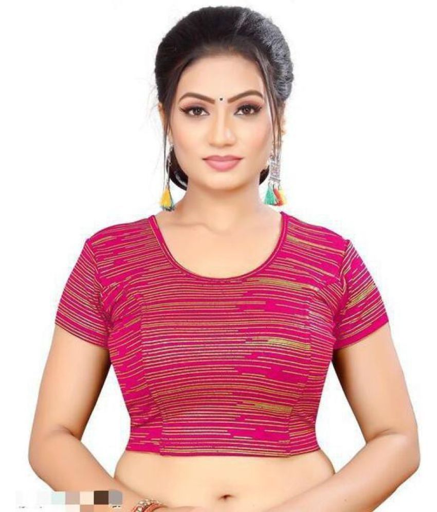     			RUNAYA NX Pink Readymade without Pad Cotton Blend Women's Blouse ( Pack of 1 )