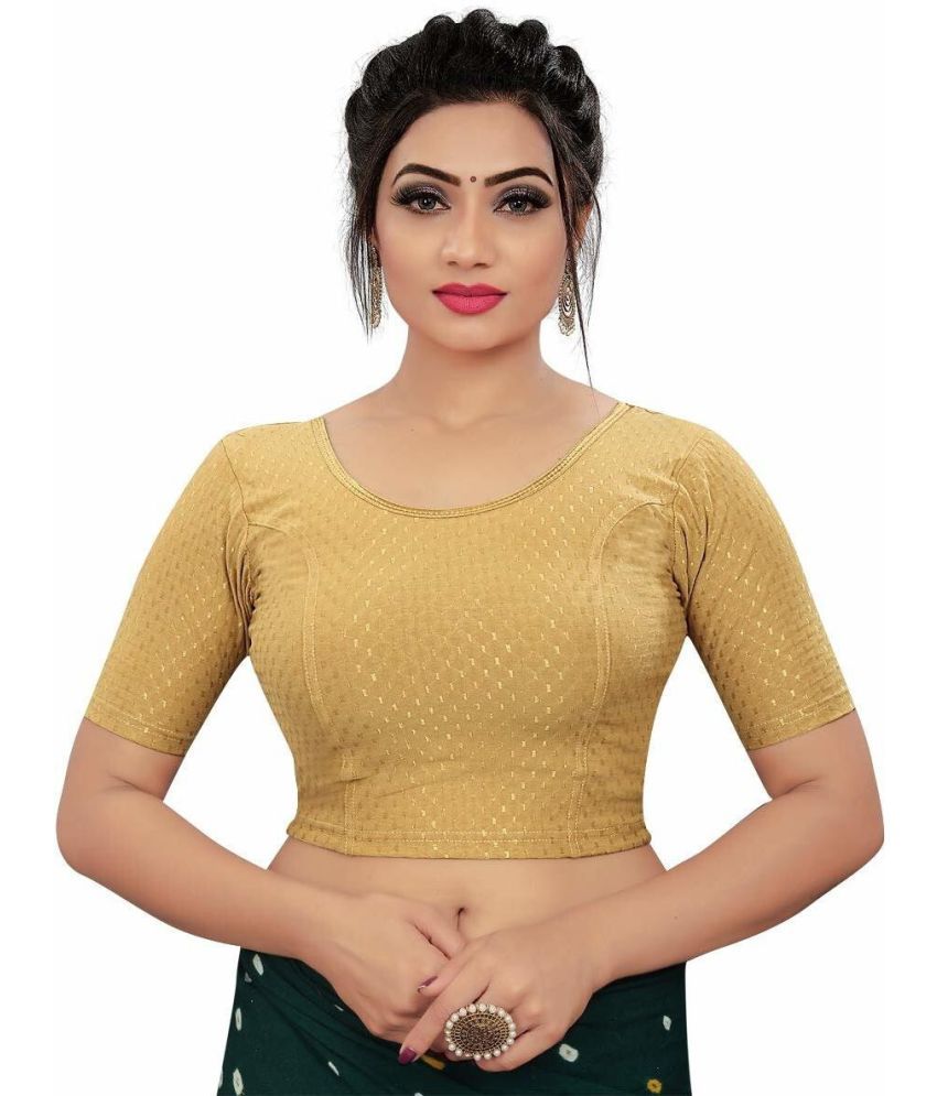     			RUNAYA NX Yellow Readymade without Pad Lycra Women's Blouse ( Pack of 1 )