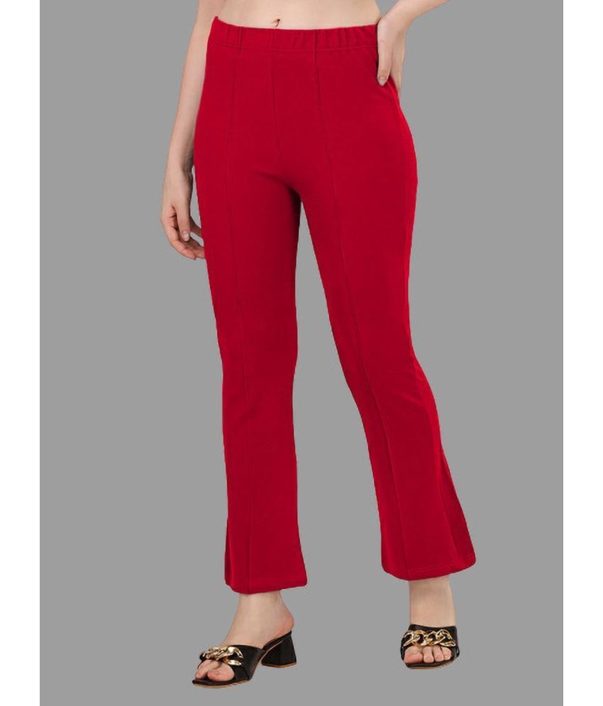     			NiloBerry Pack of 1 Viscose Regular Women's Casual Pants ( Red )