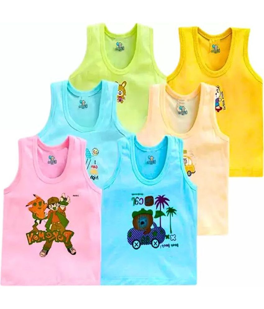     			CAVENDRES Pack of 6 Baby Boys Cotton Blend Vest ( Multicolor )