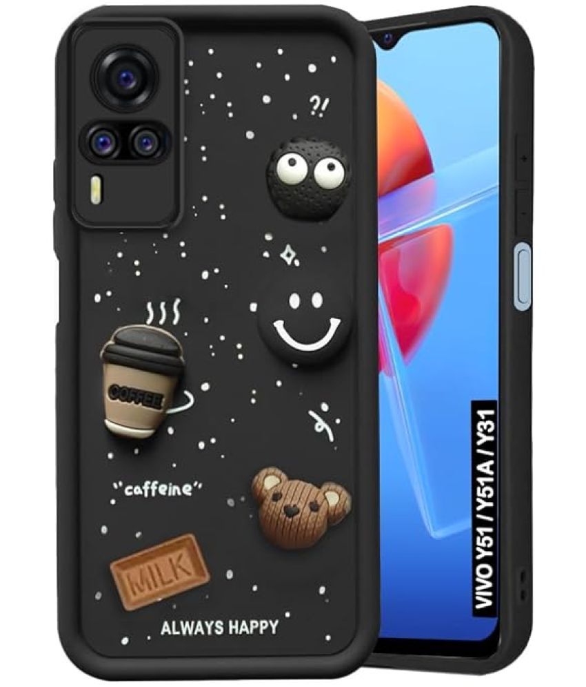     			Doyen Creations Black Printed Back Cover Rubber Compatible For Vivo Y31 ( Pack of 1 )