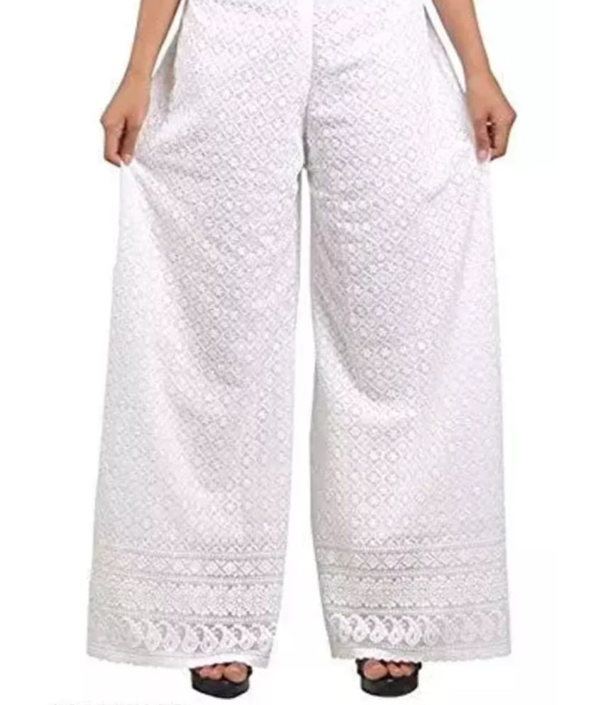     			Riza Collections Pack of 1 Cotton Straight Women's Palazzos ( White )