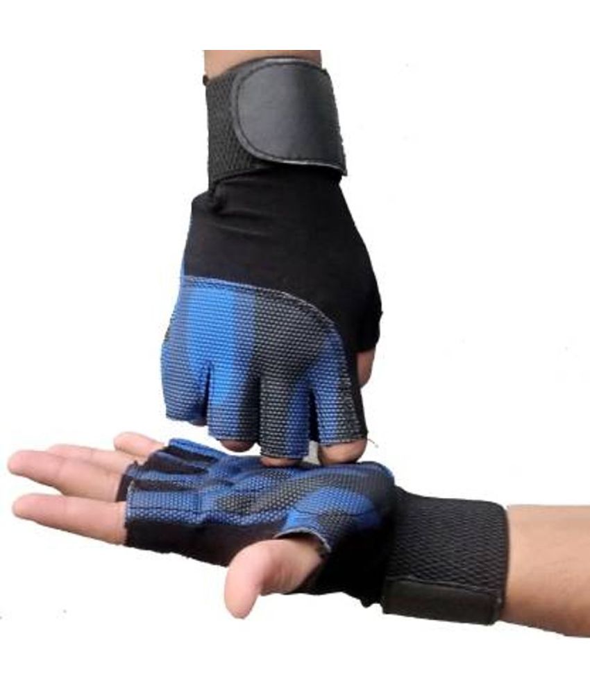     			Spokofit Unisex Leather Gym Gloves For Advanced Fitness Training and Workout With Half-Finger Length