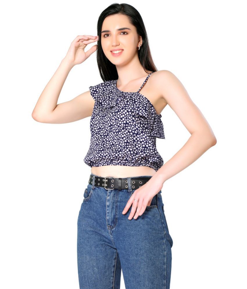     			Mantra Fashion Blue Polyester Women's Crop Top ( Pack of 1 )