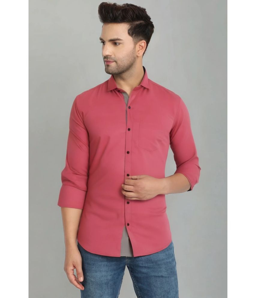     			VERTUSY Cotton Blend Regular Fit Solids Full Sleeves Men's Casual Shirt - Pink ( Pack of 1 )