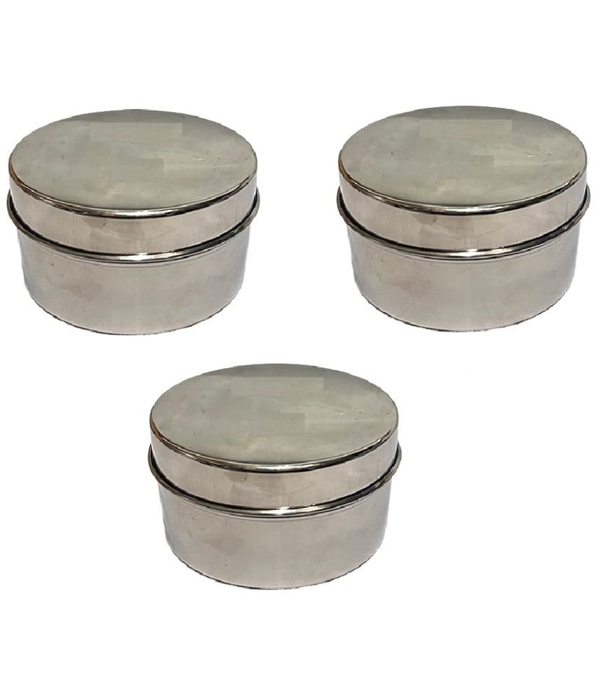     			Dynore Steel Silver Spice Container ( Set of 3 )