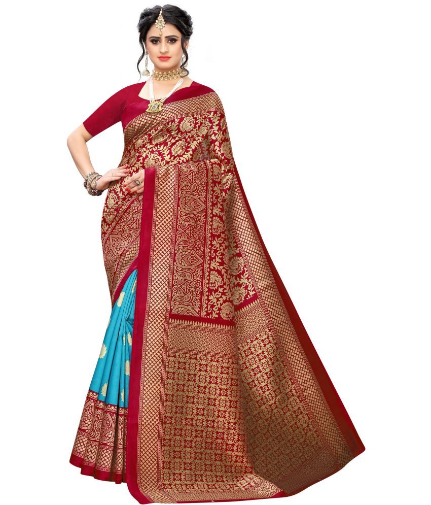     			RUNAYA NX Art Silk Printed Saree With Blouse Piece ( Red , Pack of 1 )