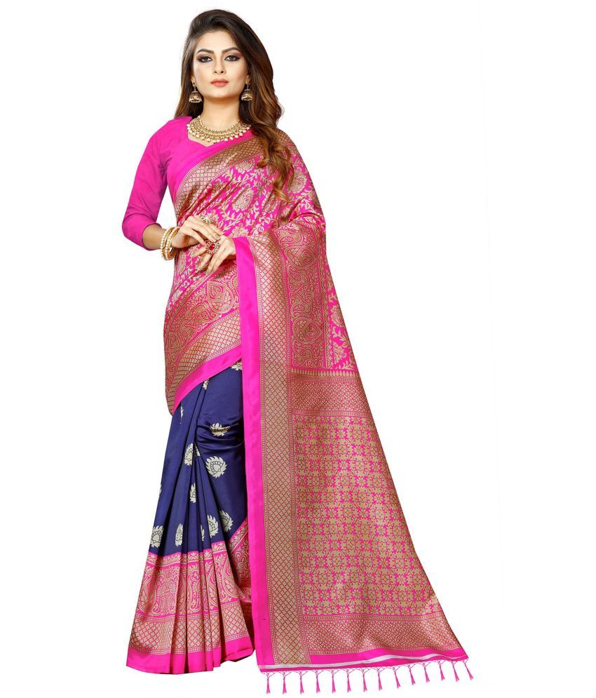     			RUNAYA NX Art Silk Printed Saree With Blouse Piece ( Pink , Pack of 1 )