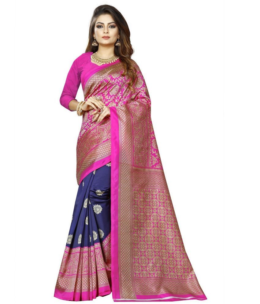     			RUNAYA NX Art Silk Printed Saree With Blouse Piece ( Pink , Pack of 1 )