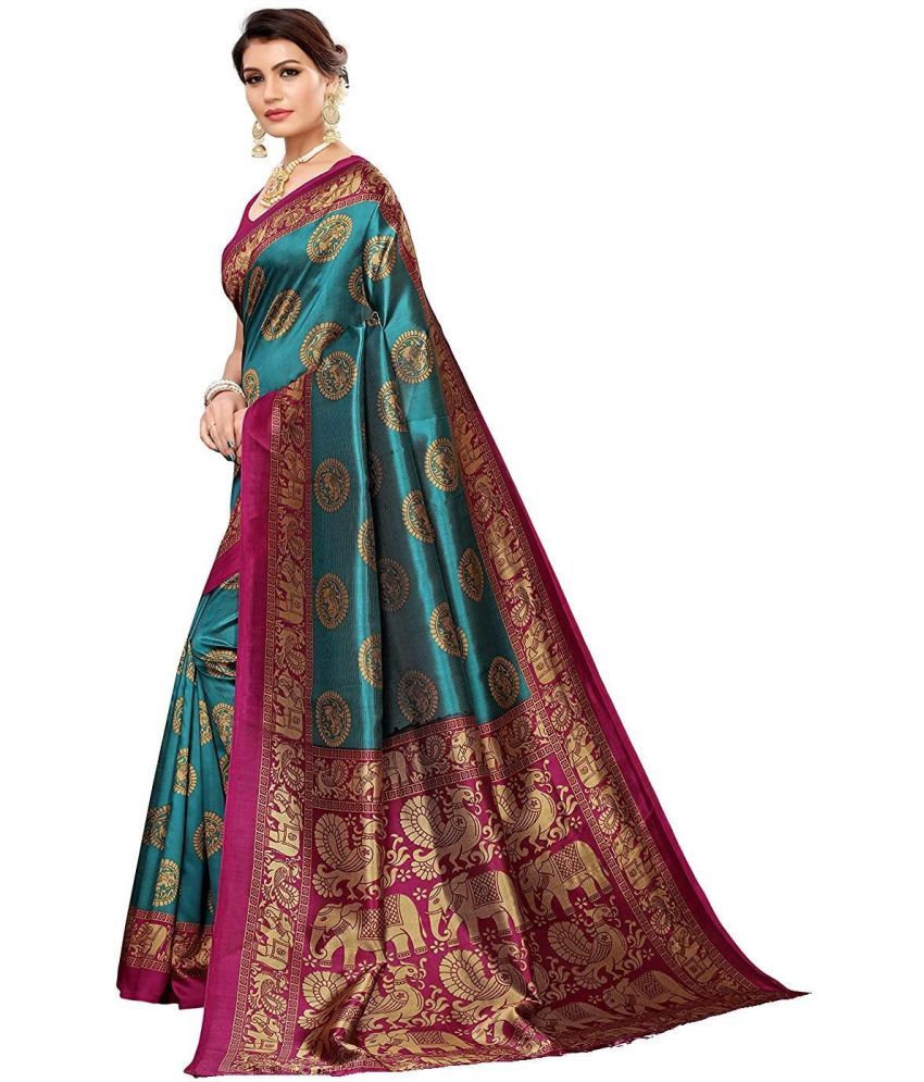     			RUNAYA NX Art Silk Printed Saree With Blouse Piece ( Multicolor , Pack of 1 )