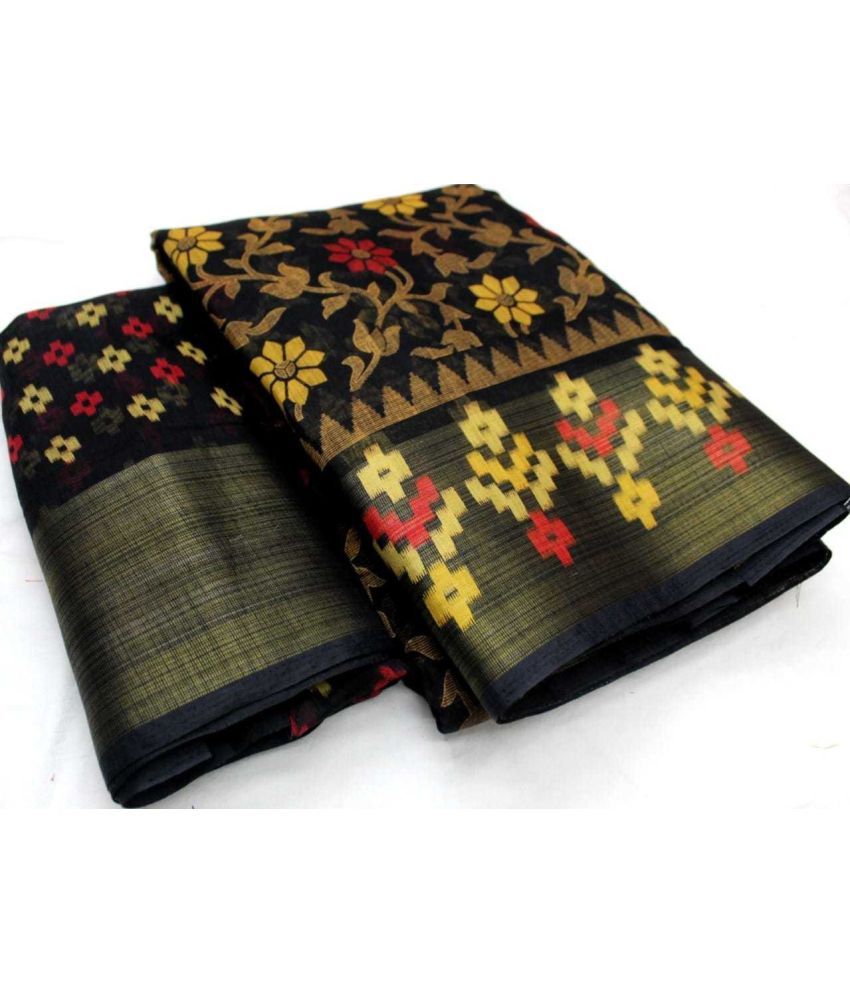     			RUNAYA NX Cotton Blend Printed Saree With Blouse Piece ( Coffee , Pack of 1 )