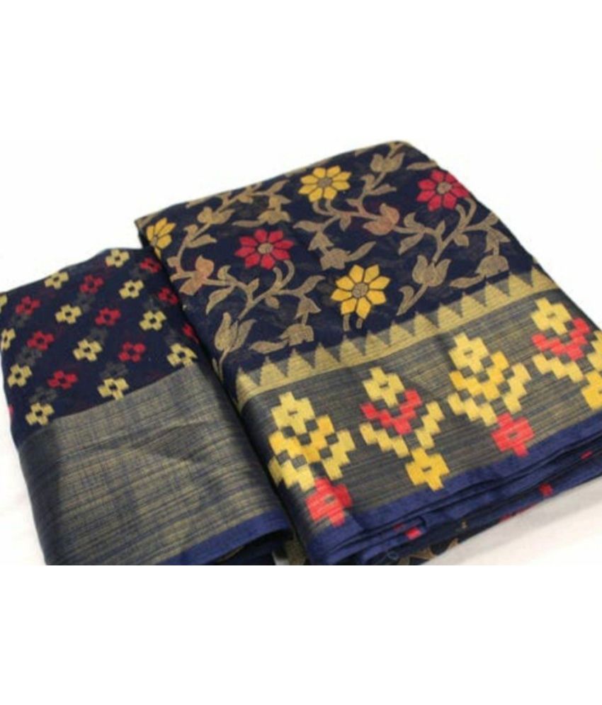     			RUNAYA NX Cotton Silk Printed Saree With Blouse Piece ( Multicolor , Pack of 1 )