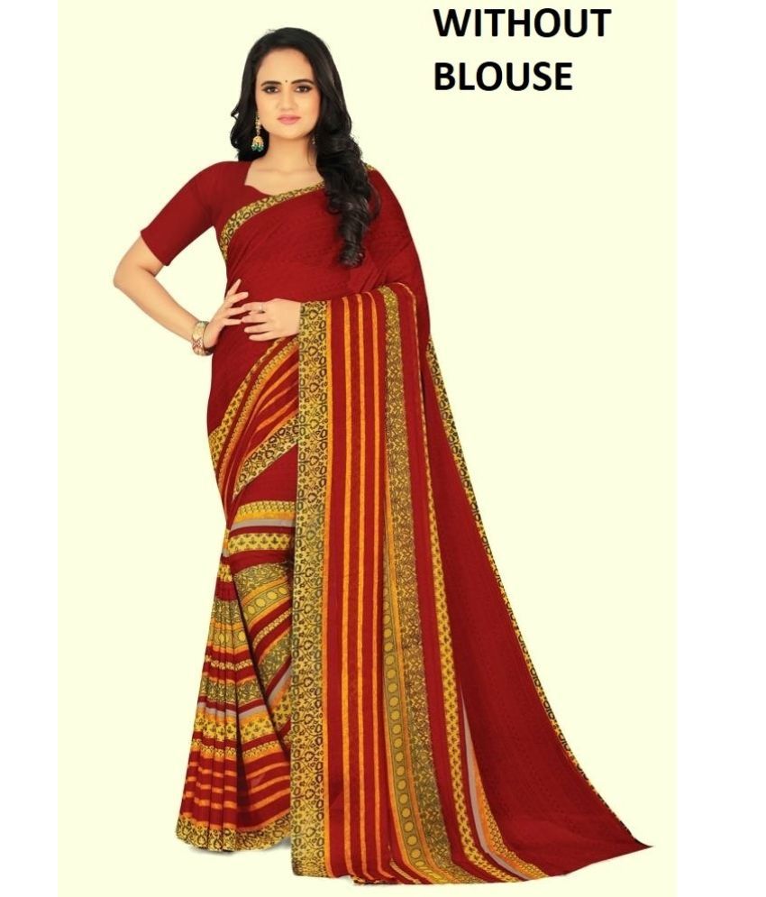     			RUNAYA NX Georgette Printed Saree Without Blouse Piece ( Multicolor , Pack of 1 )