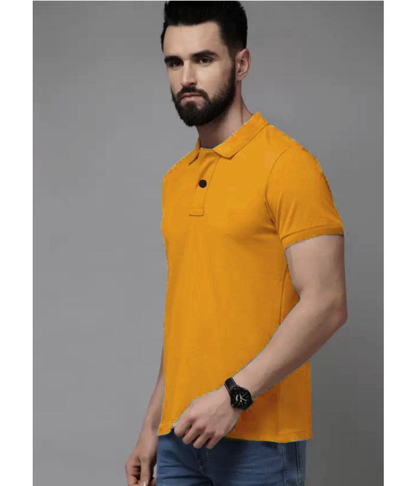     			nikline Pack of 1 Cotton Blend Regular Fit Solid Half Sleeves Men's Polo T Shirt ( Mustard )