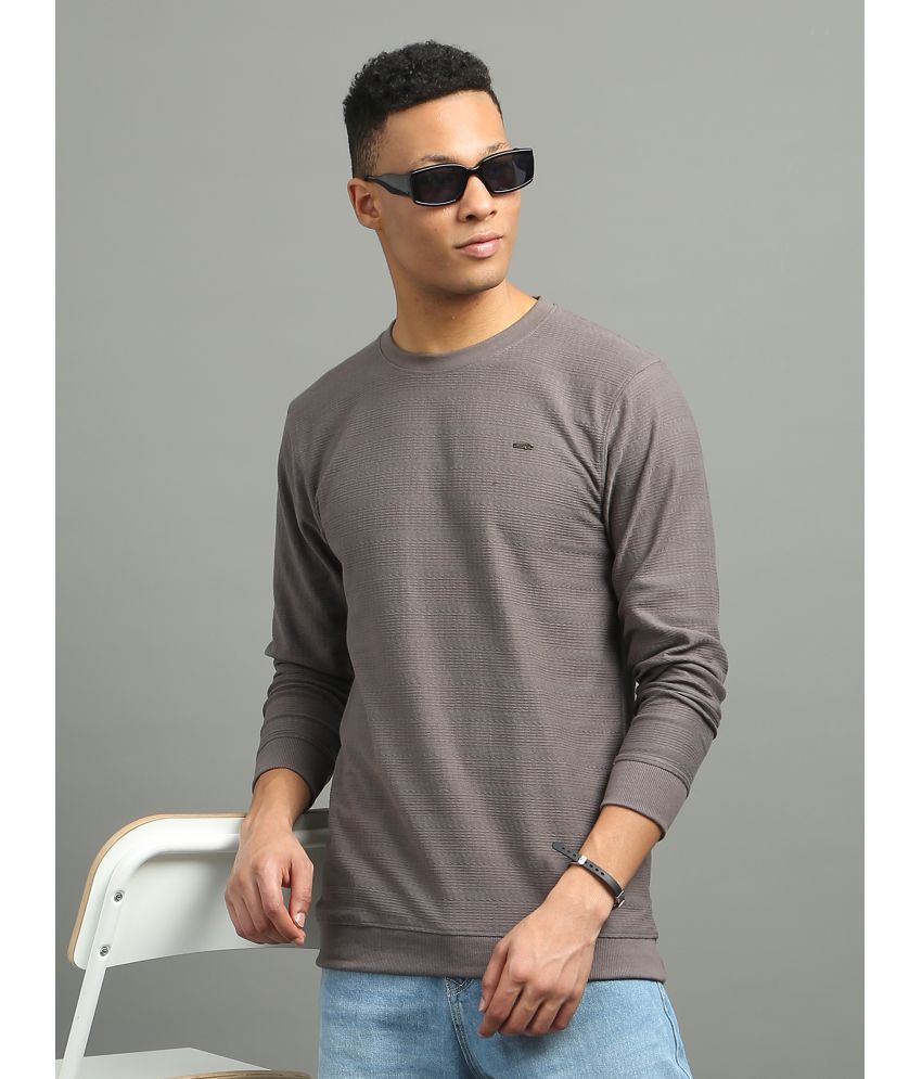     			FROSEN FOX Cotton Blend Round Neck Men's Sweatshirt - Dark Grey ( Pack of 1 )