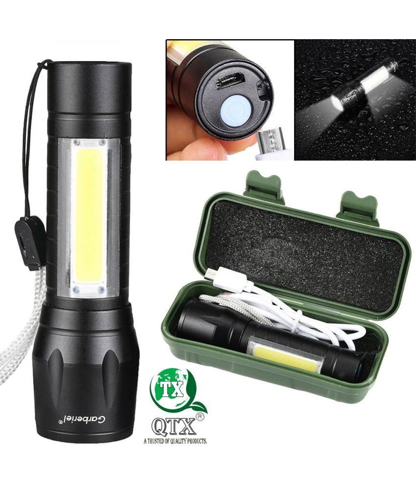     			QTX - 15W Rechargeable Flashlight Torch ( Pack of 1 )