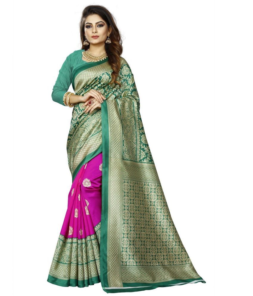     			RUNAYA NX Art Silk Printed Saree With Blouse Piece ( Light Green , Pack of 1 )