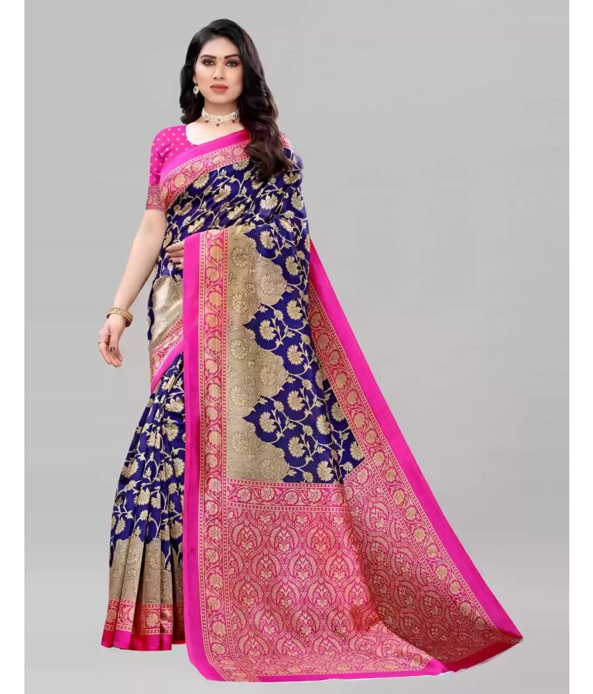     			RUNAYA NX Art Silk Printed Saree With Blouse Piece ( Pink , Pack of 1 )