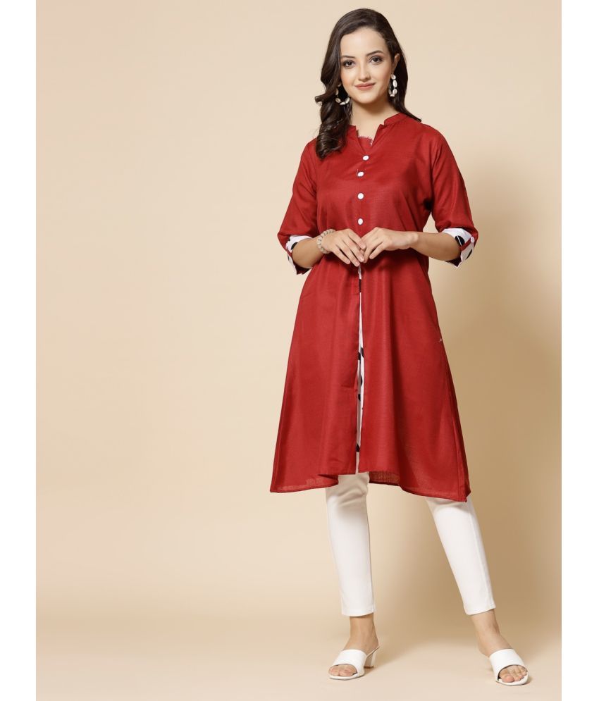     			Star Fashion Pack of 1 Cotton Solid Anarkali Women's Kurti - ( Multicolor )