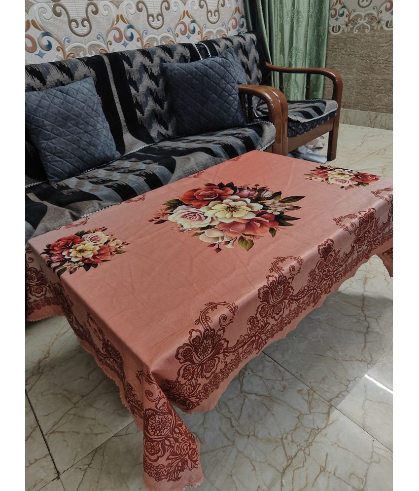     			mopak decor Embroidered Cotton 4 Seater Square Table Cover ( 147 x 97 ) cm Pack of 1 Pink