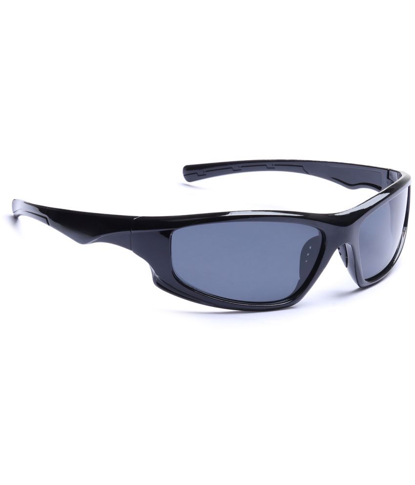     			Hexxa Black Wrap Around Sunglasses ( Pack of 1 )