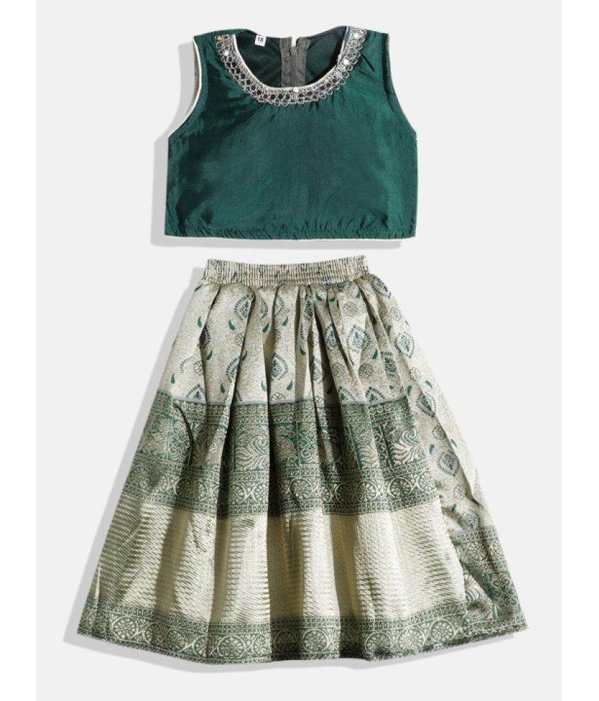     			Aarika Silk Lehenga Choli Set For Girls ( Pack of 1 , Green )