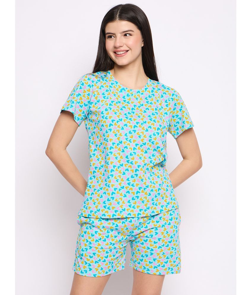     			Camey Light Blue Cotton Women's Nightwear Nightsuit Sets ( Pack of 1 )