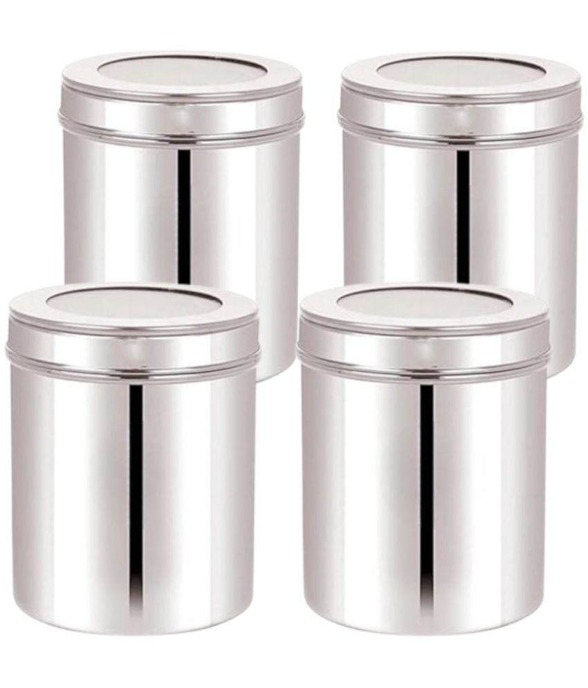     			Visaxmi Grocery Container Steel Silver Food Container ( Set of 4 )