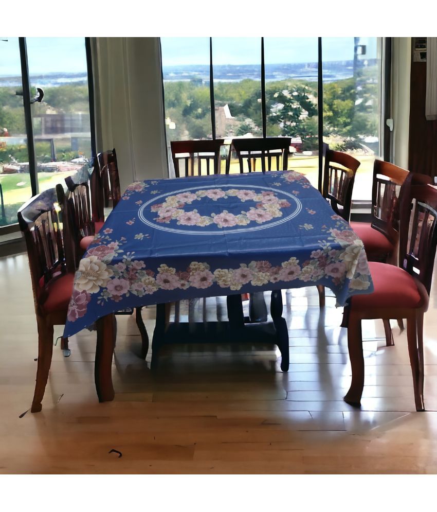     			mopak decor Printed Polyester 4 Seater Square Table Cover ( 137 x 91 ) cm Pack of 1 Blue