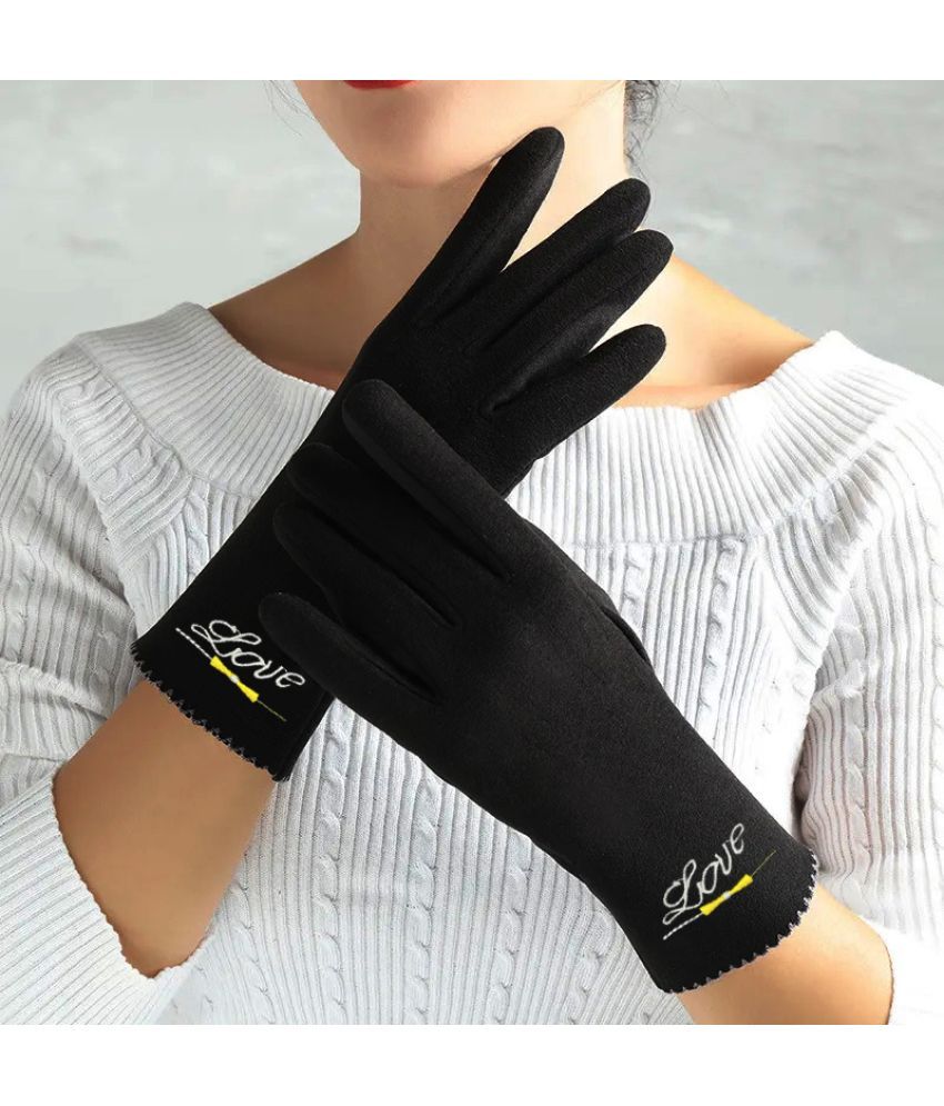     			Alamos Black Women's Woollen Gloves ( Pack of 1 )