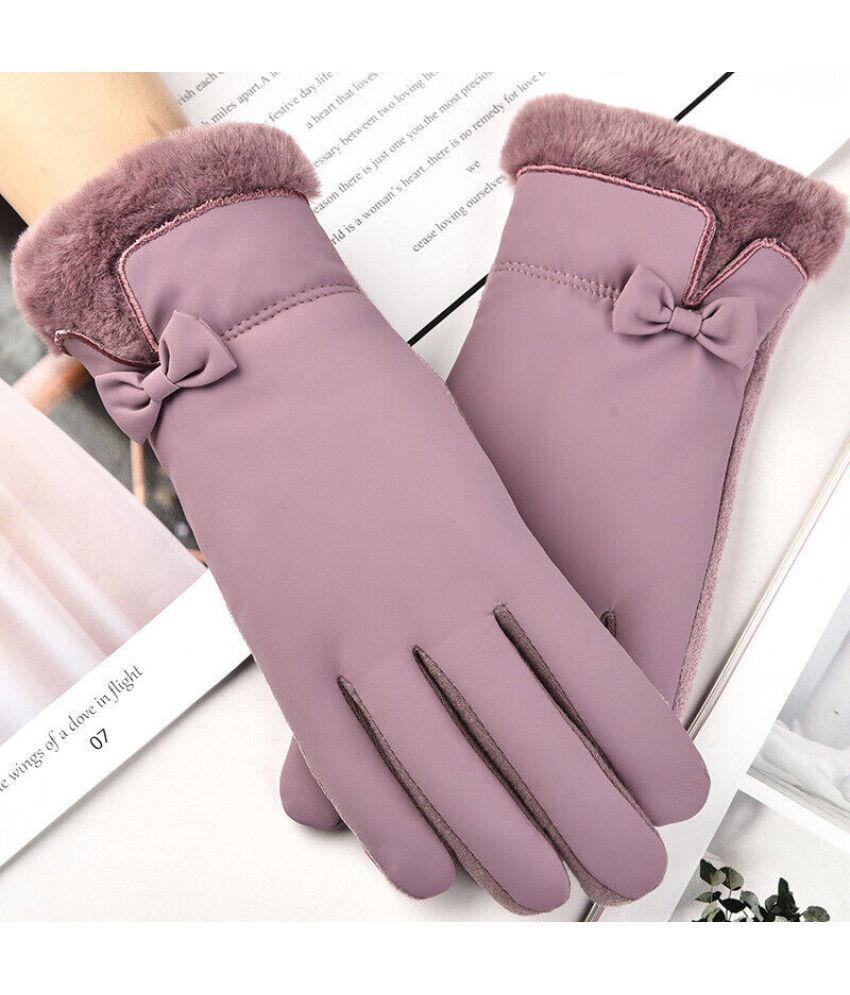     			Alamos Purple Women's Woollen Gloves ( Pack of 1 )