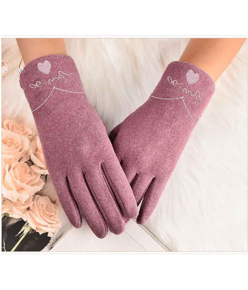     			Alamos Purple Women's Woollen Gloves ( Pack of 1 )