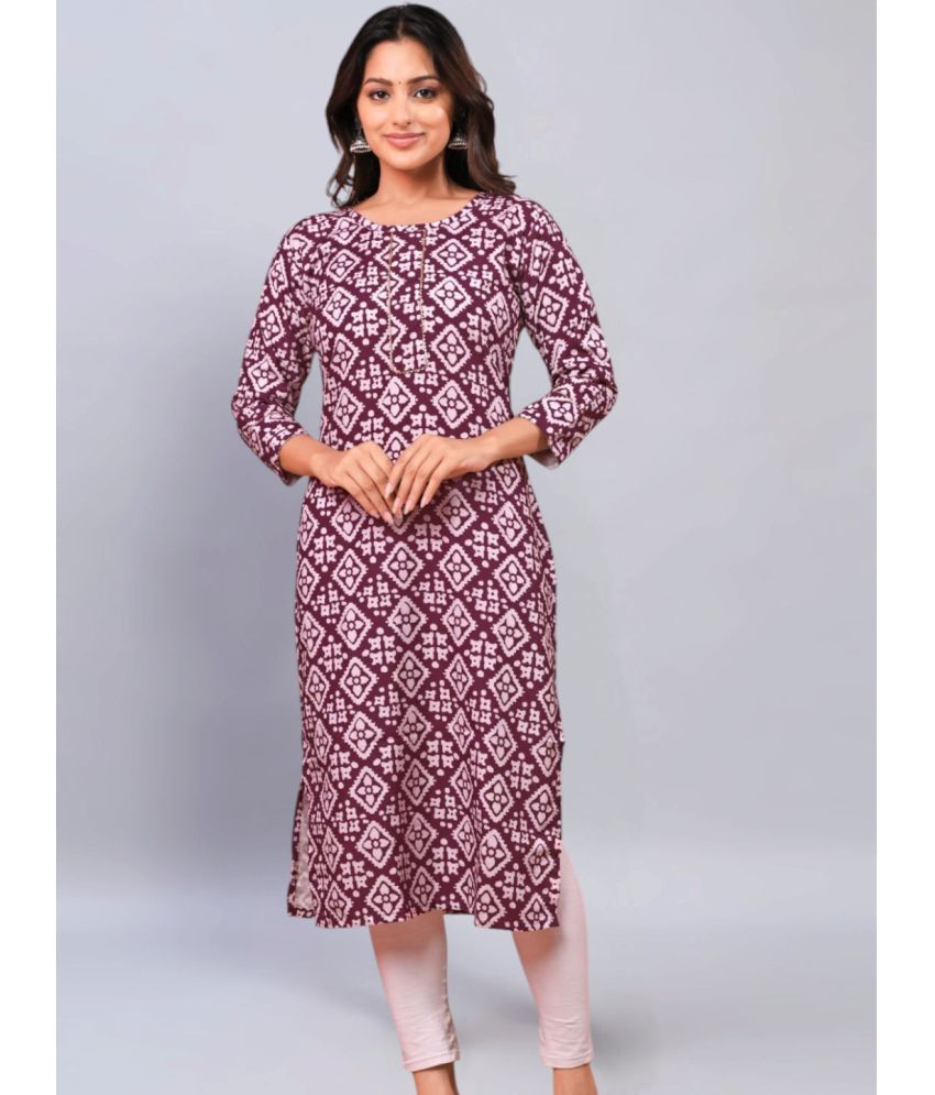     			Felopie Pack of 1 Georgette Printed A-line Women's Kurti - ( Maroon )