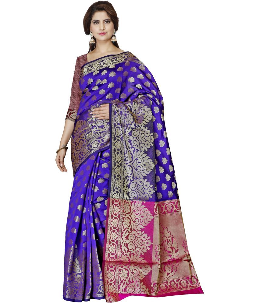     			Indian Fashionista Jacquard Woven Saree With Blouse Piece ( Multicolor1 , Pack of 1 )