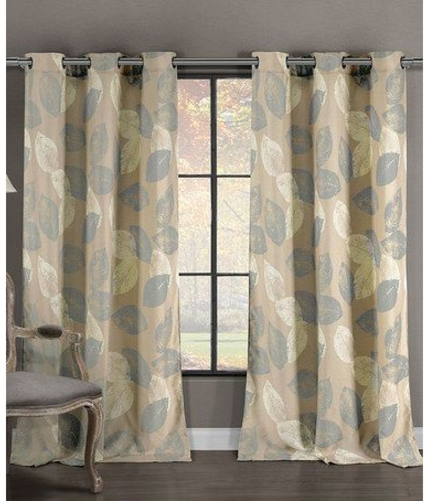     			S23 Graphic Room Darkening Eyelet Curtain 9 ft ( Pack of 1 ) - Grey