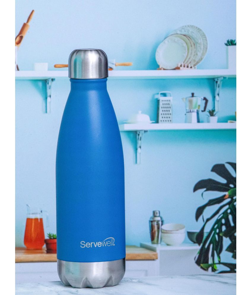     			Servewell SS Single Wall Bottle 750 ml - Imperial Blue Blue Steel Water Bottle 750 mL ( Set of 1 )