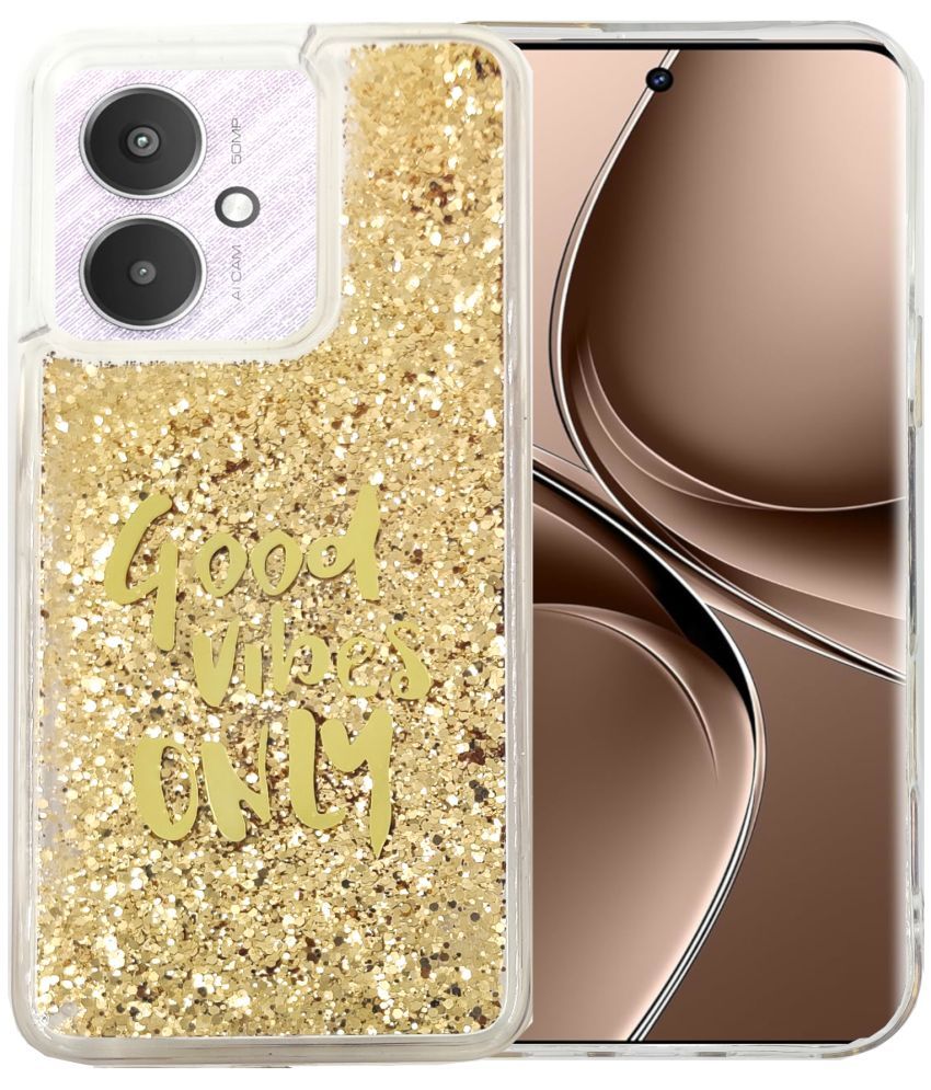     			Shining Stars Gold Printed Back Cover Silicon Compatible For Poco M6 5G ( Pack of 1 )