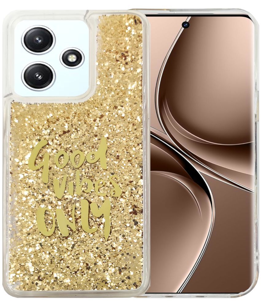     			Shining Stars Gold Printed Back Cover Silicon Compatible For Redmi 13 5G ( Pack of 1 )