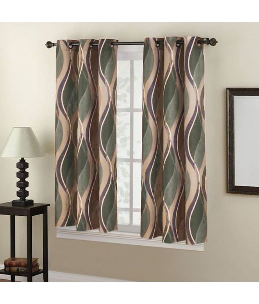     			V21 decod Graphic Room Darkening Eyelet Curtain 5 ft ( Pack of 1 ) - Brown