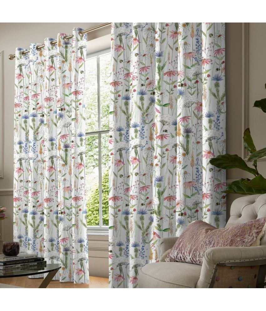     			V21 decod Graphic Room Darkening Eyelet Curtain 9 ft ( Pack of 1 ) - Multi Color