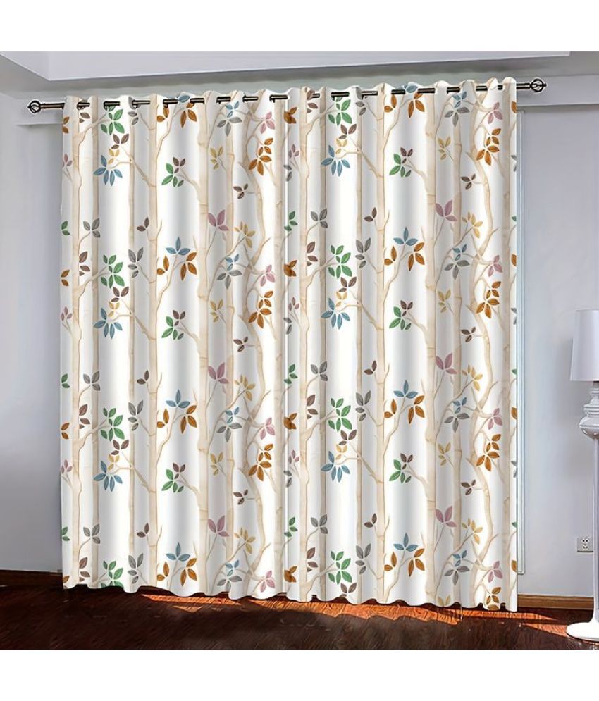     			V21 decod Graphic Room Darkening Eyelet Curtain 5 ft ( Pack of 1 ) - White