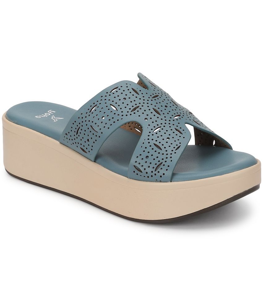     			Yoho Light Blue Women's Flats