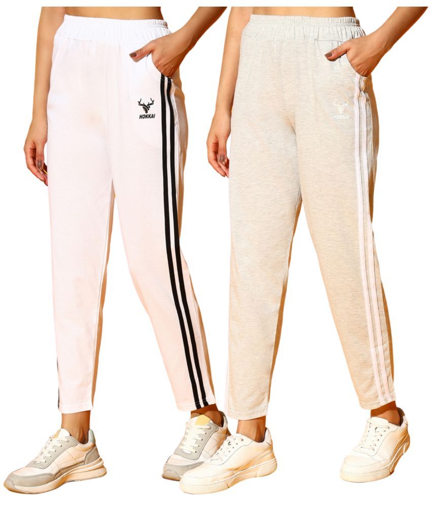     			CLOTHINA Multicolor Cotton Blend Women's Outdoor & Adventure Trackpants ( Pack of 2 )