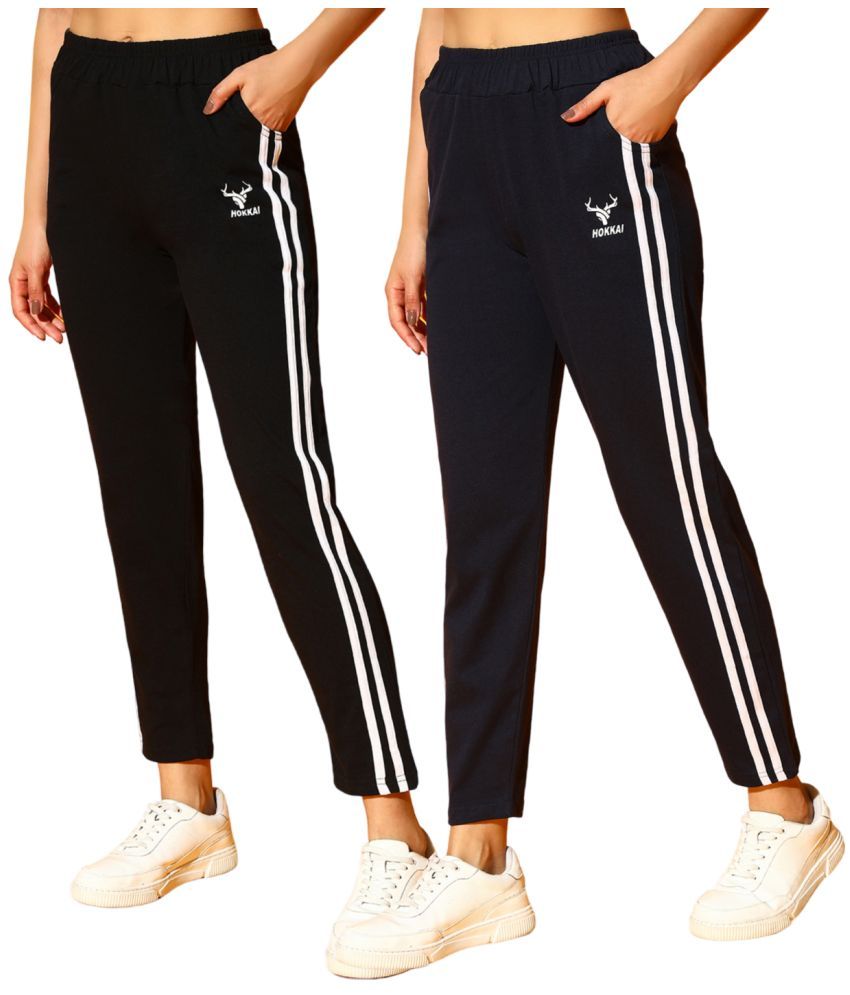     			CLOTHINA Multicolor Cotton Blend Women's Outdoor & Adventure Trackpants ( Pack of 2 )