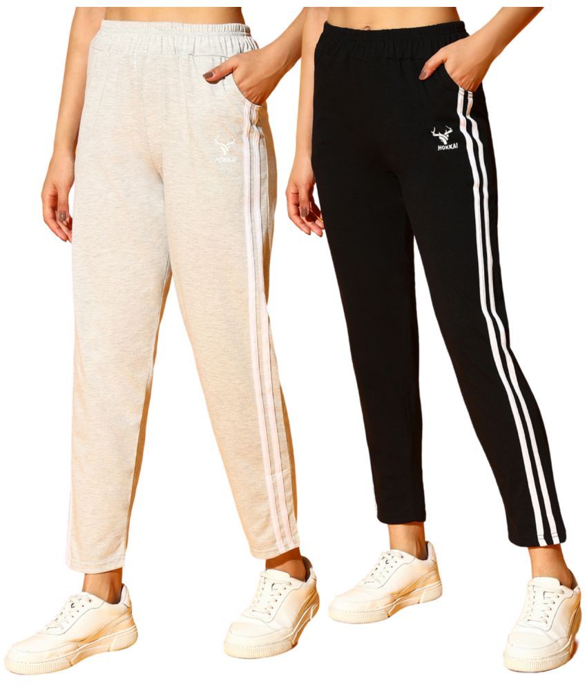     			CLOTHINA Multicolor Cotton Blend Women's Outdoor & Adventure Trackpants ( Pack of 2 )