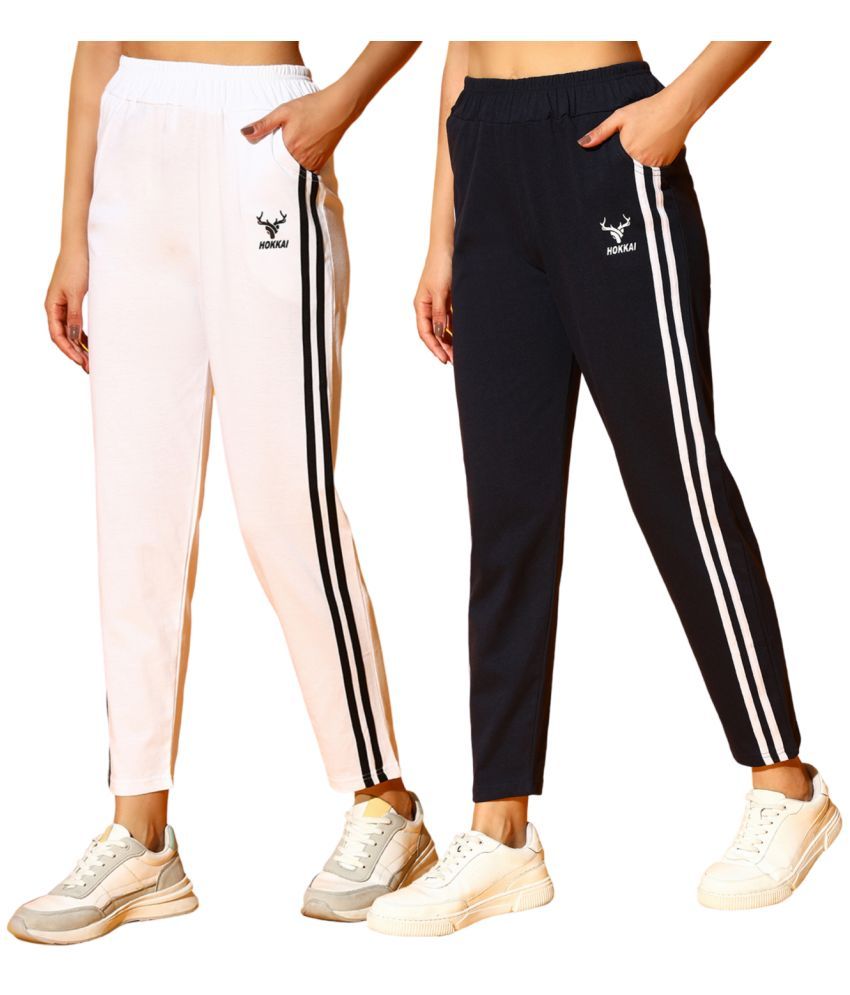     			CLOTHINA Multicolor Cotton Blend Women's Outdoor & Adventure Trackpants ( Pack of 2 )